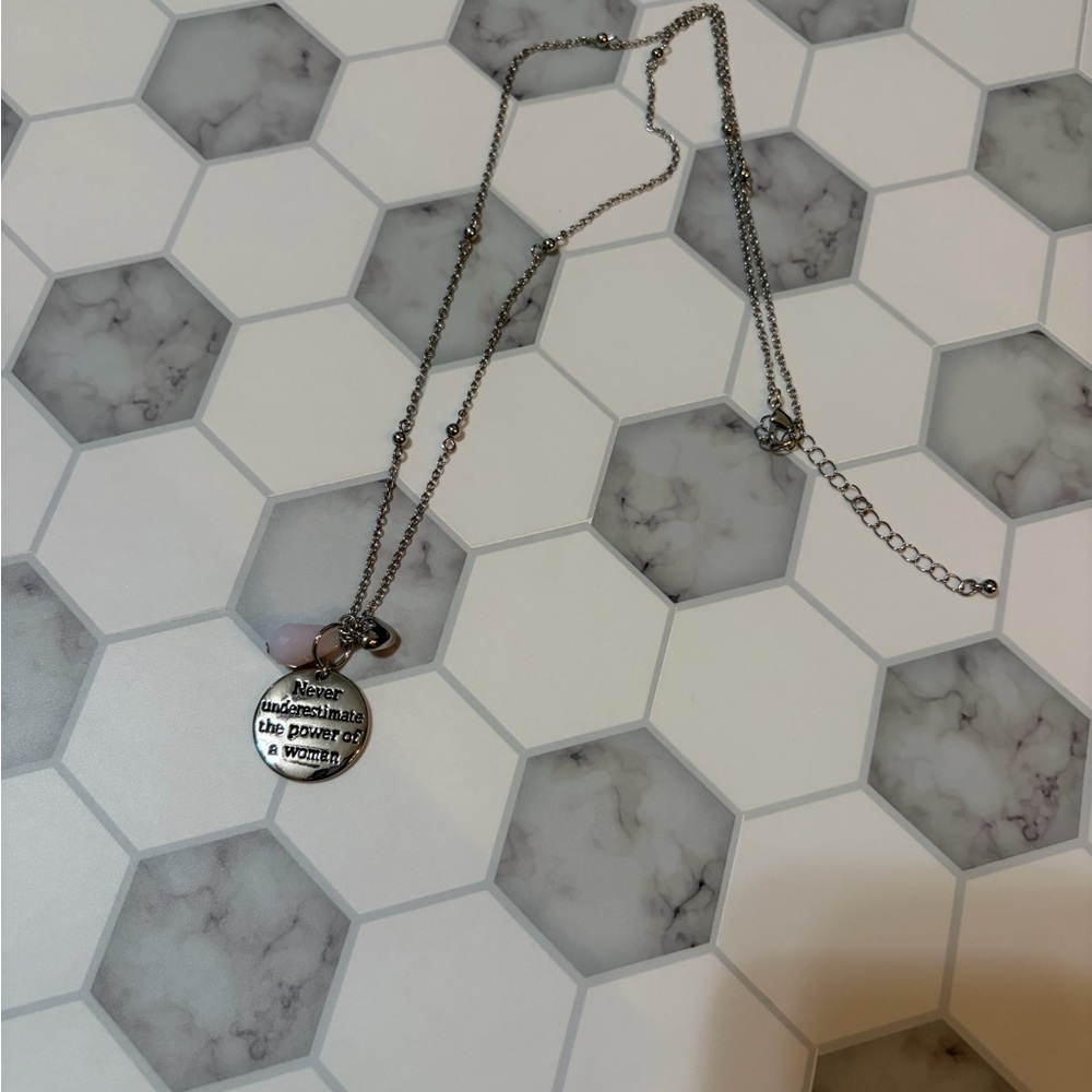 Silver Inspirational Pendant Necklace
